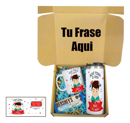 Caja Kit Taza Y Termo, El Mejor Novio, Para Regalo