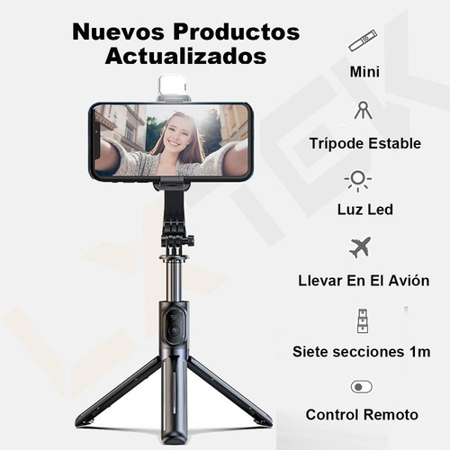 Yan Palo Selfie Trípode Con Luz Selfie Stick Bluetooth