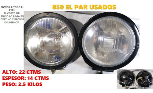 Faro Luminator Hella Diametro 22 Cmts De Metal Negro