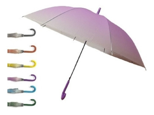 Imagen 2 de 4 de Paraguas De Lluvia Infantil Diseño Colores En Degrade Edu
