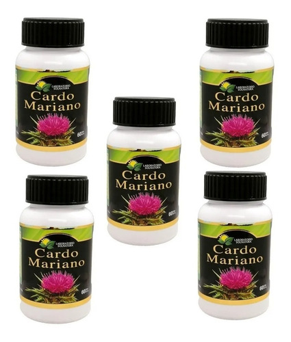 5 Frascos O 300 Capsulas De 500mg  Cardo Mariano + Envio