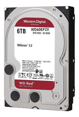 Disco Duro 6tb Wd Red Plus Para Nas 3.0 Wd60efpx 24-7 Sata 3