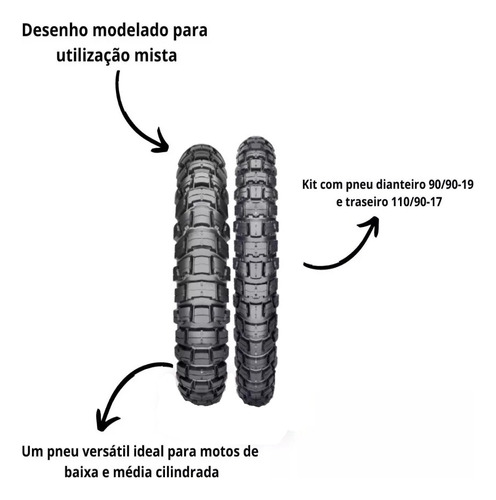 Par Pneu 90/90-19 110/90-17 Ira Dust Honda Nxr Bros