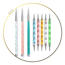 Comprar Kit X8 Pinceles Dotting Liner Para Decoración De Uñas Manicu
