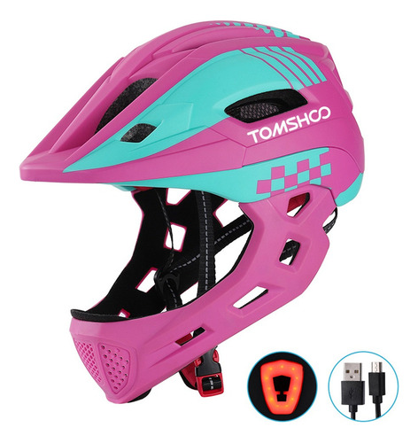 Tomshooh Casco Integral De Bicicleta Para Niños Casco De