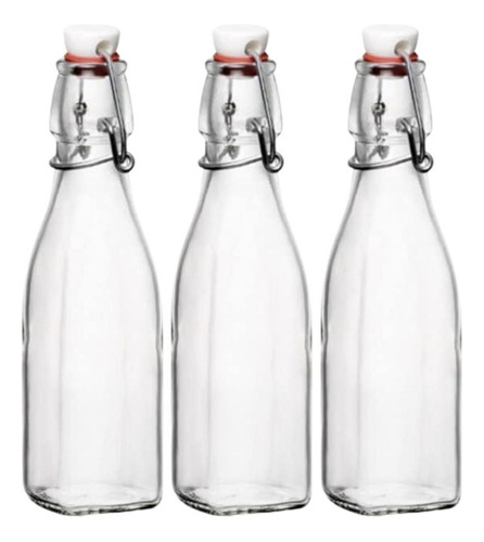 Botella Hermética 300ml Tapa Vidrio Vinagre Leche