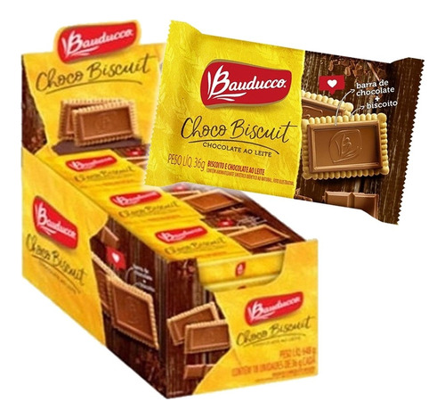 Biscoito Choco Biscuit Chocolate Ao Leite Bauducco 18x36g