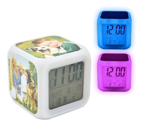 Reloj Despertador Led Cubo Para Personalizar Sublimación