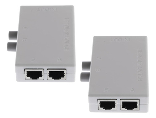 2pcs Rj45-2m 2 Puertos Internet Network Sharing Shunt Switch