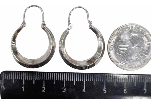 Imagen 8 de 9 de Aro Argolla Criollo De Plata 23mm.