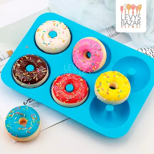 Molde De Donas Silicona X6 Donuts Goma Horno Roscas