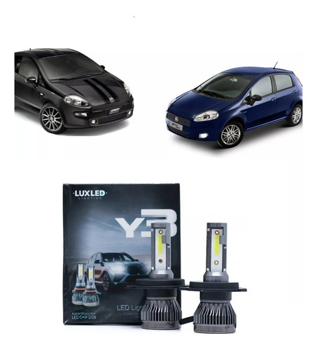 Kit X 2 Luces Cree Led Blancas H4 Alta Baja Fiat Punto Todos