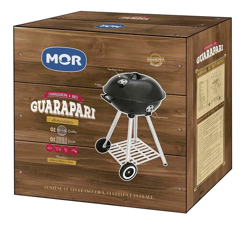 Parrillero Parrilla Portátil Mor Con Tapa - Garageimpo