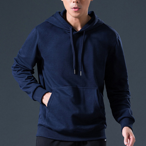 Sudadera Fina Con Capucha Color Gris Liso Para Hombre