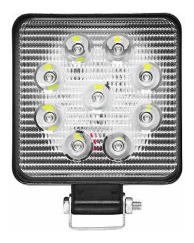 Farol Milha Led Universal 12v 24v 9 Leds 6000k Quadrado Fino