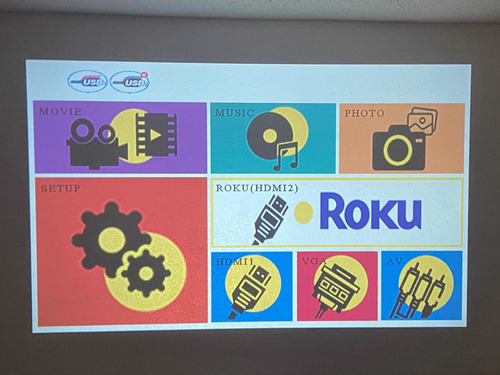 Imagen 3 de 5 de Proyector Onn Roku 3100 Lumenes Led Imagen Hasta 150