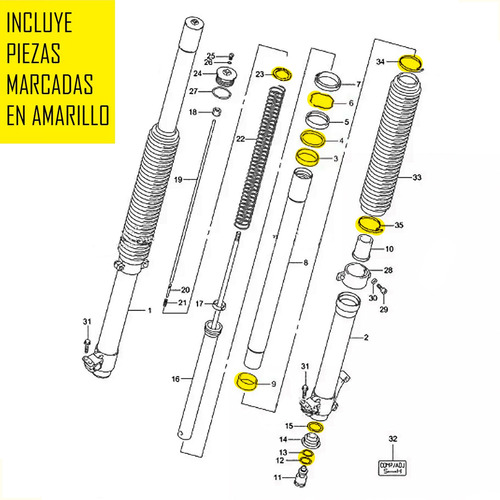 Kit Bujes Suspension Delantera Suzuki Drz 400 S 2000-2021