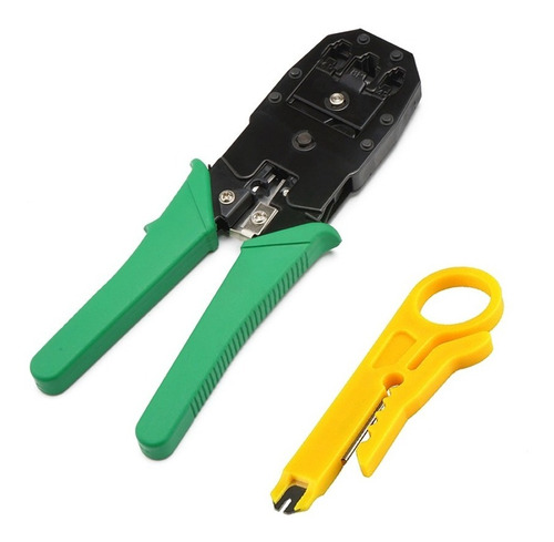 Imagen 6 de 7 de Kit Pinza Crimpeadora + Pela Cable + 50 Fichas Rj45 Red Utp
