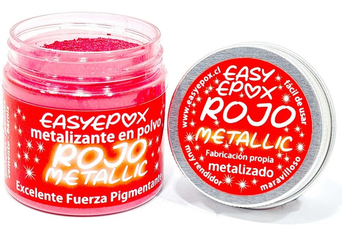 Pigmento P Resina Epoxica Metalizante Rojo Brillante. Lindo!