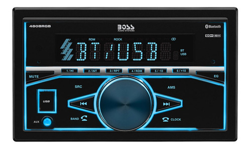 Estereo Boss 480brgb Doble Din Bt/usb/mp3/fm/am