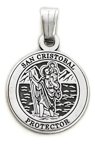 Dije Medalla San Cristóbal Protector Plata 925