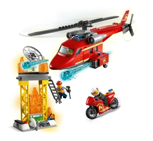 Lego City Helicóptero De Rescate De Bomberos