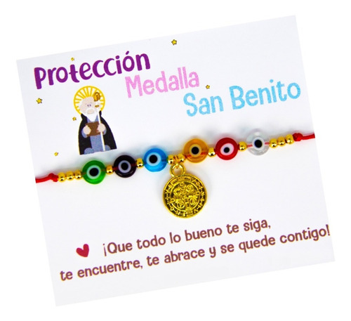 Pulsera San Benito Ojo Turco Proteccion Buenas Vibras