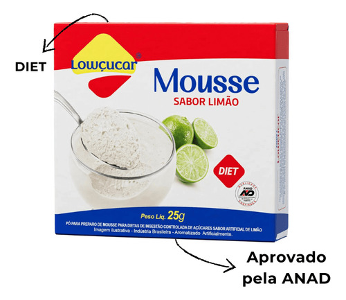 Mistura Mousse Diet Lowçucar 25g Sabores Diversos Kit Com 12