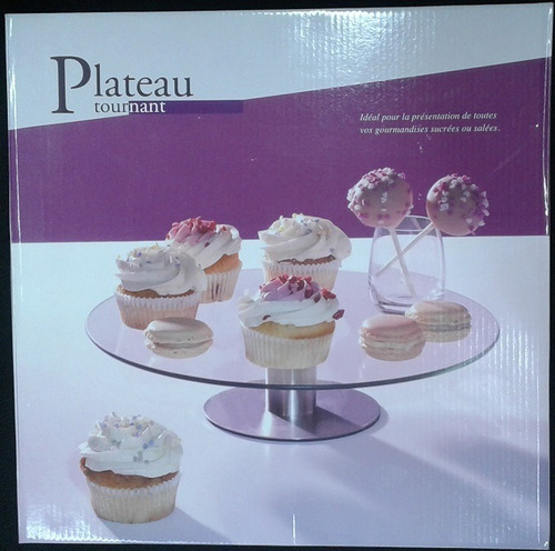 Plato Giratorio Para Torta Con Pie De Metal 30cms Diamet.