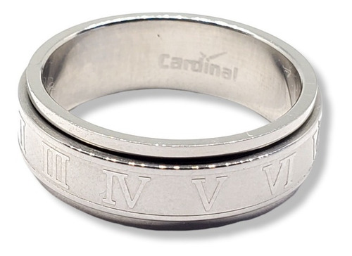 Imagen 1 de 6 de Anillo Acero Quirurgico Cardinal Giratorio Numeros Romanos
