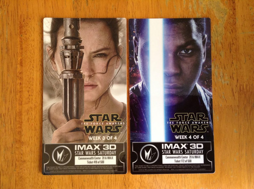 Boletos Cine Imax Star Wars Tfa Rey Y Finn Semana 3 Y 4