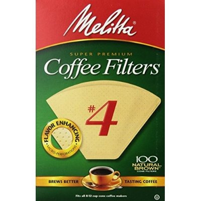 Melitta Cono Filtros De Café Natural De Brown No. 4 Filtros