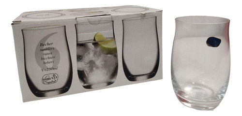 Vaso De Cristal Bohemia 250 Ml Bebida Jugo Trago Pack X6