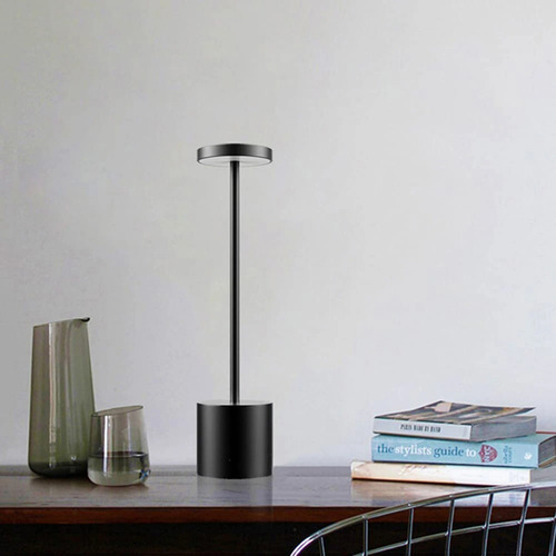 Lampara Mesa Escritorio Led Tactil Usb Decorativa Ajustable Estructura Negro Pantalla Negro