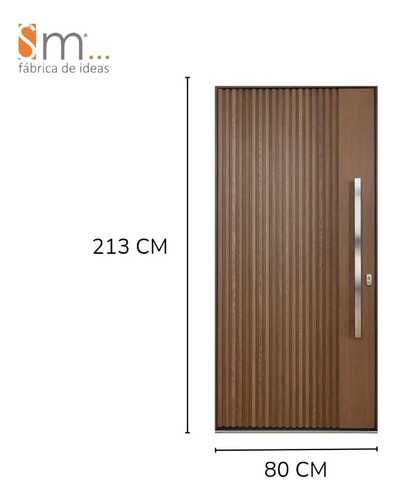 Puerta Elegante Nogal80x213 P/interior Recámara O Principal Nogal