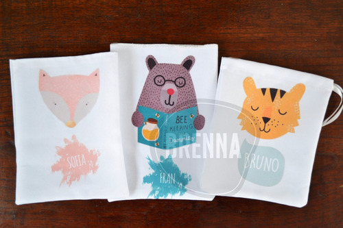 Bolsas De Tela Estampada Personalizada 14x17