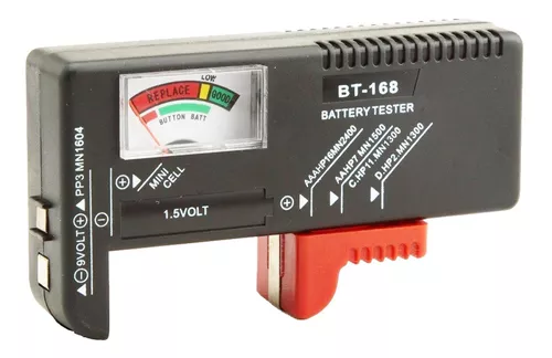Medidor de carga universal para pilas, con código de color, indicador de  voltaje, comprobador de potencia, para pilas AA/AAA/C/D/9V/1.5V, BT-168