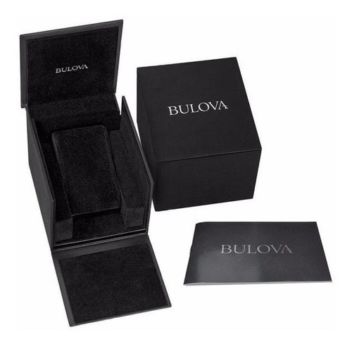 Imagen 3 de 5 de Reloj Bulova Automatic Original Para Hombre 98a187 Color de la correa Negro Color del bisel Plateado Color del fondo Gris