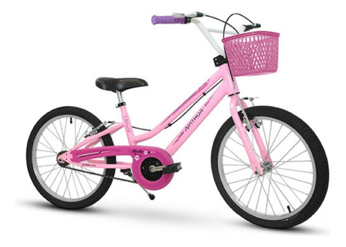 Bicicleta  de passeio infantil Nathor Bella freios v-brakes cor rosa com descanso lateral