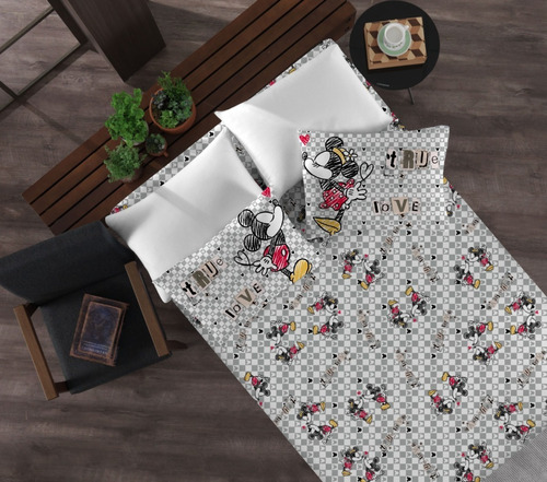 Imagem 2 de 3 de Jogo De Cama Casal 3 Pecas Mickey Jadore Disney