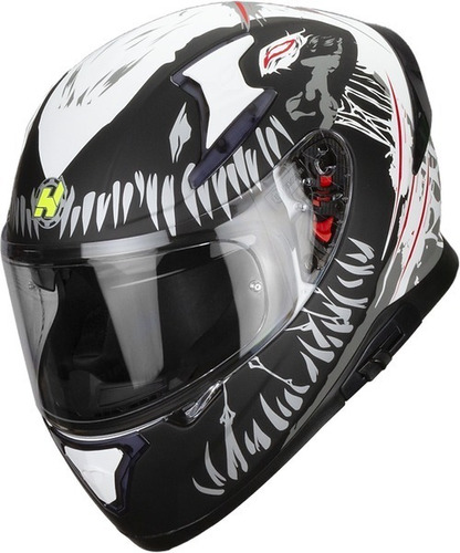 Casco Integral Moto Hax Impulse Devour Negro/blanco Con Plk