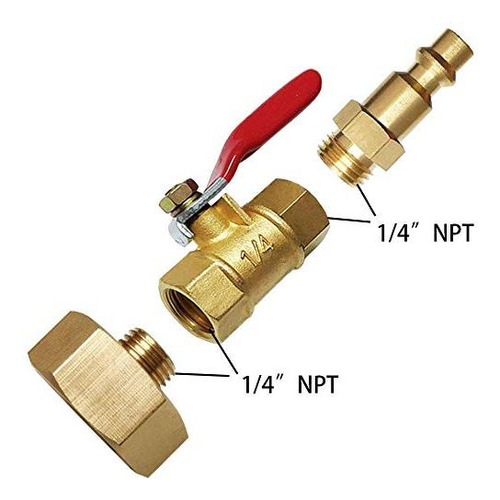 Adaptador Soplado Con Enchufe Rápido 1/4 Y Rosca 3/4 Latón