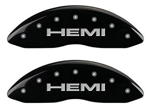 Cubiertas De Pinzas Mgp Negras Grabadas 'hemi' (set De 4)