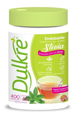 Edulcorante Dulkre Stevia X 400 Pastillas