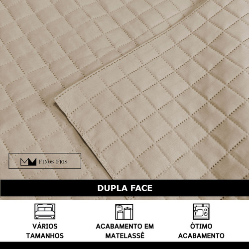 Cobre Leito Colcha Soft Solteiro 2 Peças Pastilhado Avelã