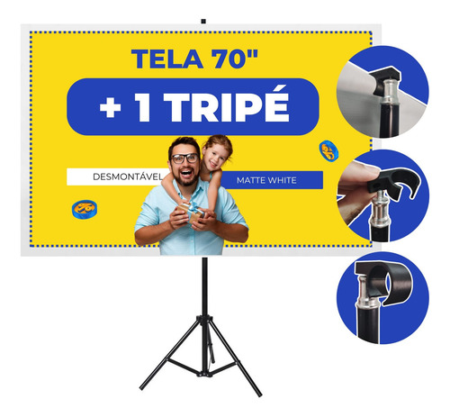 Tecido De Datashow Com Tripé Tela De Projeção Com Tripé Hold