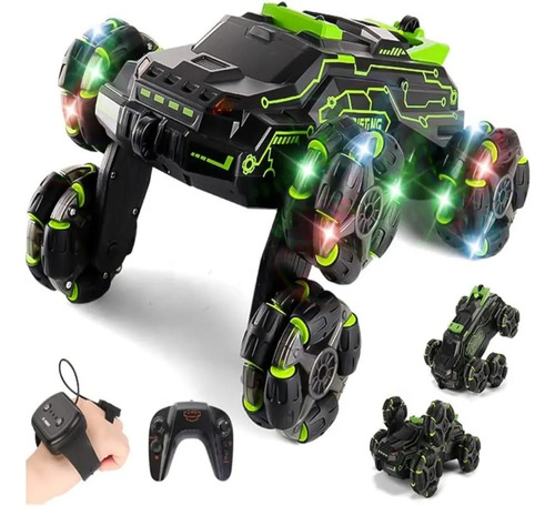 Carro 6 Ruedas Stuntcar Control De Pulsera Y Control Remoto