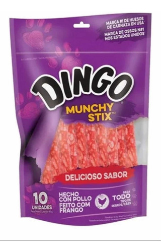 Golosina Dingo Munchy Stick 10und Snack Alimento Para Perro