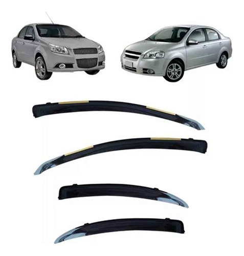 Kit Deflectores Ventana Delantero Y Trasero Chevrolet Aveo 