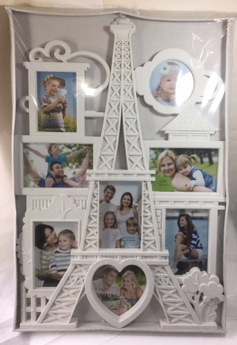 Cuadro Portafotos Blanco Mate Torre Eiffel Francia 